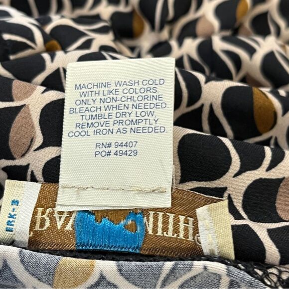 Elegant acorn print 3/4 sleeves fake wrap Dress fall vibes size LP - Picture 10 of 13